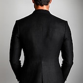 billige Herre Klassiske Blazere-menns yttertøy blazer jakke sport kåpe formell bryllup gjest svart uformell daglig mote avslappet alle årstider polyester bomull blanding ensfarget enkel enkeltspent blazer