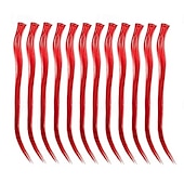 economico Clip nelle estensioni-Liscio Forcine Capelli sintetici Lungo Estensione capelli Con clip 12 pz Resistente al calore Per donna