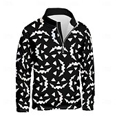 baratos Moletons 3D masculinos-Homens Gráfico Escuro Moletons Moletom com zíper Manga Longa Moletom Colarinho Chinês Diário Casual Vintage retrô Impressão 3D Férias Para Noite Streetwear Imprimir Primavera &amp; Outono