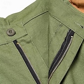 ieftine Clasic-Bărbați Pantaloni Scurți Cargo Pantaloni Scurți Nasturi Multi Buzunare Simplu Purtabil Scurt În aer liber Zilnic Camping și drumeții Modă Clasic Verde Militar Trifoi