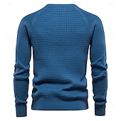 preiswerte Herrenpullover-100% Baumwolle Herren Pullover einfarbig Oansatz hochwertige Mesh Pullover männlich neue Winter Herbst Basic Pullover für Männer