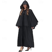 voordelige Capes &amp; Kappen-Retro vintage Middeleeuws Renaissance Kaap kapmantel Heks Pest dokter Tovenaar Dames Fantasie Walpurgisnacht Halloween Carnaval Feest LARP Ren Faire Volwassenen Mantel