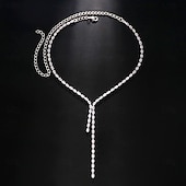 abordables Colliers-Collier Strass Femme Elégant simple Classique Mariage En forme de Y Colliers Tendance Pour Mariage Soirée