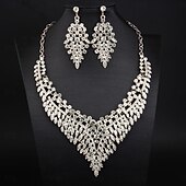 billige Smykkesett-Smykke Sett 3 stk Strass Legering Øredobber Halskjeder Dame Elegant Årgang Mote geometriske Geometrisk Form Smykkesett Til Bryllup Fest jubileum