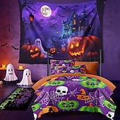 economico arazzi da parete di halloween-decorazioni di halloween arazzo con luce nera uv reattivo fosforescente festa fosforescente casa stregata psichedelico trippy nebbioso arazzo appeso arte murale per soggiorno camera da letto fantasma