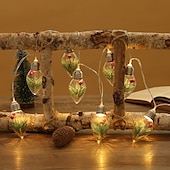abordables Guirlandes lumineuses à piles-Guirlande lumineuse de Noël avec ampoules, flocons de neige, roses, 1,5 m, 10 LED, alimentée par batterie, décoration intérieure et extérieure pour la maison, fête du Nouvel An, décoration d&#039;arbre de