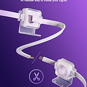  LED Smart Light Elegant Wedding Party Reception Tuya WiFi RGBIC Waterproof Eaves Lights – 3M 15LEDs/5M 25LEDs for Outdoor Garden Festival Decor