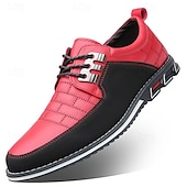 abordables Zapatillas de hombre-Hombre Oxfords Zapatos Derby Zapatos Confort Negocios Casual Británico Exterior Diario Oficina y carrera PU Cordones Negro Blanco Rosa Primavera Otoño Invierno