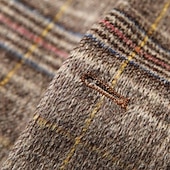voordelige Trenchcoat voor heren-Voor heren Wollen jas Overjas Regenjas Lange trenchcoat Dagelijks Vakantie Herfst winter Polyester Thermisch Warm Winddicht bovenkleding Kleding Modieus Klassiek Ruitjes Zak Revers Enkele rij knopen