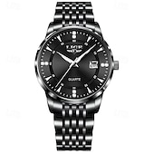cheap Quartz Watches-LIGE Men Quartz Watch Minimalist Calendar Stainless Steel Watch