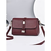 cheap Crossbody Bags-Women&#039;s Faux Leather Crossbody Bags in Black and Burgundy – Elegant Shoulder Bags for Everyday Use and Special Occasions