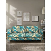 baratos Cobertura de Sofa-Capas de Sofá 100% Algodão Floral Com Estofamento 3 Lugares Com Braços