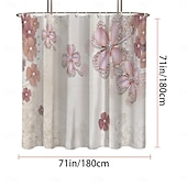 お買い得  シャワーカーテン-フック付きシャワーカーテン180cm*180cm(70"*70")ポリエステル洗濯可能防水パターンバスルームバスタブデコジュエリーフラワー