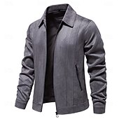 economico Giacche in Suede Sintetico-Per uomo Giacca sportiva Giacca in pelle scamosciata marrone Casual / quotidiano Sexy Autunno inverno Tinta unita / tinta unita Informale Bavero Standard Nero Giallo Verde Grigio Giacca