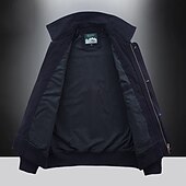 Недорогие Куртки-карго-Муж. Куртка-карго Куртка переходного периода На выход Износостойкий Карман Все сезоны Полотняное плетение Классика Лацкан Обычная Темно синий Цвет хаки Военно-зеленный Жакеты