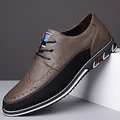 baratos Semi-formal-sapatos oxford masculinos de couro sintético bicolor – design com cadarço e detalhes brogue, elegantes e confortáveis para ocasiões casuais e formais
