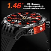 ieftine Ceasuri Smart-ceas inteligent ht22 ecran de 1,46 inchi apel bluetooth ip68 lanternă cu led rezistentă la apă baterie mare 100 sport gps pistă de fitness ceas inteligent