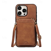 baratos Capas para iPhone-telefone Capinha Para iPhone 16 Pro Max Plus iPhone 15 Pro Max Plus iPhone 14 13 12 11 Pro Max Plus Mini SE Capa traseira Com Suporte Magnética com cordão Retro TPU Couro PU