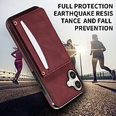 economico Cover per iPhone-telefono Custodia Per iPhone 16 Pro Max Plus iPhone 15 Pro Max Plus iPhone 14 13 12 11 Pro Max Plus Mini SE Per retro Con supporto Slot per schede Resistente agli urti Retrò TPU pelle sintetica