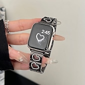 お買い得  Apple Watch Bands-Solo Loop と互換性があります Apple Watch ウォッチバンド 38mm 40mm 41mm 42mm 44mm 45mm 49mm 女性 グリッター素材 ブリンブリンダイヤモンド 合金 交換用時計バンド のために iwatch Ultra 2 Series 9 8 7 SE 6 5 4 3 2 1