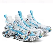 economico Sneakers Casual-sneakers alte da uomo con motivo graffiti – scarpe sportive streetwear colorate con chiusura con lacci, tomaia in mesh traspirante per abbigliamento casual e sportivo