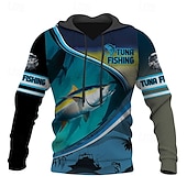 abordables Motif 3D-Homme Graphic Poissons Sweat à capuche Sweats à Capuche Sweat-shirt Sweat à capuche manche longue Sweat à capuche Capuche Vêtement de rue 3D effet Sport &amp; Loisir du quotidien Noir Bleu Roi Imprimer
