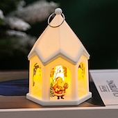 ieftine Lumini de Craciun-decor de Crăciun lumina de noapte cadou strălucitor de Anul Nou lanternă retro pandantiv brad de Crăciun decor de masă elemente de recuzită de vacanță 1buc