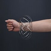 levne Gagy a praktické vtipné hračky-Hračka na ruku s mystickými flow rings - 3D kinetický jarní náramek s kouzelným prstenem, slinkovým designem a barevným vzhledem - perfektní dárek na Vánoce, halloween, den díkůvzdání a Velikonoce