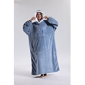 baratos cobertor vestível-cobertor com capuz cobertor usável, super macio quente cobertor oversized moletom flanela sherpa cobertor com bolso gigante para homens mulheres adolescentes amigos