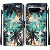 Недорогие Другие чехлы для телефонов-телефон Кейс для Назначение Pixel 8 Pro Pixel 8 Pixel 7 Pixel 7 Pro Pixel 6 Pixel 6 Pro Кейс на заднюю панель со стендом с ремешком на запястье Разъем для карты Ретро ТПУ Кожа PU