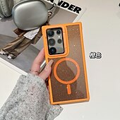 お買い得  サムスン用ケース-電話 ケース 用途 S24 Ultra S24 Plus S24 S24 FE S23 S23 Ultra S23 Plus S21 FE S20 FE S25ウルトラ バックカバー スタンド付き 磁石バックル ワイヤレス充電をサポート レトロ風 TPU アクリル PC