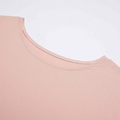 Недорогие Основные искусственные платья-Жен. Платье средней длины Искусственный хлопок и лен Платье прямого кроя Свободное платье Однотонный Классический На каждый день Отпуск Подарок Праздники Свободное облегание Рукав 3/4 Вырез под горло