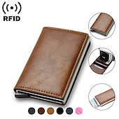 levne pouzdra a pouzdra na karty-anti rfid blocking protected id kreditní banka držák na kartu peněženka luxusní značka pánská magická kůže slim mini malé peníze peněženky pouzdro