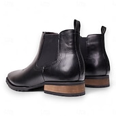 baratos Botas do Chelsea-botas chelsea masculinas de couro marrom e preto – botas clássicas de cano curto com painéis laterais elásticos para uso casual e formal