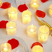 olcso Gyertyafények-led elektronikus gyertya fény szív alakú valentin-napi ajánlat buli romantikus dekoráció kellékek karácsonyi halloween ünnepi parti lakberendezés 12/24db