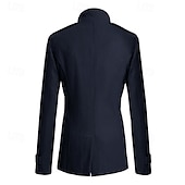 billiga Trenchcoat för män-Herr Peacoat Trenchcoat Dagligen Semester Höst vinter Polyester Håller värmen Ytterkläder Kläder Mode Klassisk Slät Ficka Hög krage Dubbelknäppt