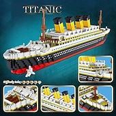 cheap Building Toys-Titanic Mini Building Blocks - DIY Assembled Boat Model with Difficult Building Blocks, Cruise Ornaments, Educational Handmade Model Toy for Easter, Christmas, Halloween Gift