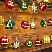 abordables Luces de cadena de vacaciones-Guirnalda de luces LED de Navidad con forma de estrella, 1,5 m, 10 ledes, funciona con pilas, para árbol de Navidad, bolas redondas, para Navidad, Año Nuevo, bodas, fiestas, hogar, ventana, jardín,