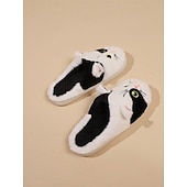 cheap Women&#039;s Slippers &amp; Flip-Flops-Women&#039;s Plush Cat Face Slippers – Cozy Furry Indoor Footwear with Cute Animal Design for Winter Comfort