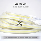 preiswerte COB-Streifenlichter-3M 5m 10m Lichtsets 288 LEDs COB 15mm 1 Set Lichterketten &amp; Zubehör 1 Set Warmweiß Weiß Netual Weiß LED Neonlichte Draussen Wasserdicht Urlaub 220-240 V 110-120 V