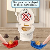 cheap Gags &amp; Practical Joke Toys-Shooting Poop Family Fun Game - Gag Toys &amp; Practical Jokes with 1 Toilet, 2 Agile Launchers, 6 Soft Plastic Toy Poops, Sound Effects, Fast and Crazy Gameplay for Kids