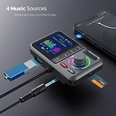 economico Lettori multimediali per auto-trasmettitore fm bluetooth per auto adattatore bluetooth per auto wireless con schermo a colori supporto qc3.0 ricarica rapida chiamata vivavoce lettore musicale mp3 bassi &amp;scheda tf tre booster
