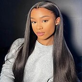 economico Parrucche lace front capelli veri-Capelli umani di Remy 13x6 Pizzo Frontale 13x4 Pizzo Frontale Parrucca Parte laterale Parte di mezzo Parte libera Brasiliano Liscio Diritto naturale Naturale Parrucca 130% 150% 180% Densità dei