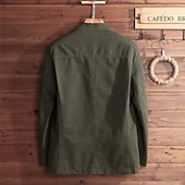 cheap Men&#039;s Classic Blazers-Men&#039;s Blazer Business Cocktail Party Wedding Party Fashion Casual Spring &amp;  Fall Polyester Plain Button Pocket Comfortable Single Breasted Blazer Black khaki Army Green