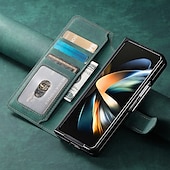 お買い得  サムスン用ケース-電話 ケース 用途 Zフォールド6 Z Fold 5 Z Fold 4 Z Fold 3 バックカバー スタンド付き 磁石バックル カード挿入口 レトロ風 PUレザー