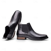 baratos Botas do Chelsea-botas chelsea masculinas de couro marrom e preto – botas clássicas de cano curto com painéis laterais elásticos para uso casual e formal