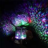 billige Projektorlys og laserprojektor-stjernehimmel projeksjonslampe led fargerik nattlys atmosfære romantisk kreativ gave knapp type tørr batteri type batteri levering inkluderer ikke