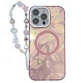 cheap iPhone Cases-Phone Case For iPhone 16 Pro Max Plus iPhone 16 Pro Max iPhone 15 iPhone 15 Pro Max iPhone 14 Pro Max iPhone 13 Pro Max Back Cover Magnetic Support Wireless Charging with Wrist Strap Retro Plating