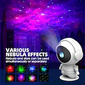 abordables Lumières intelligentes-Lumière LED intelligente lampe de projection ciel étoilé astronaute projecteur laser étoile avec télécommande cadeau parfait pour créer une atmosphère de rêve décor sur le thème astronaute