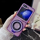 Недорогие Чехлы для Samsung-телефон Кейс для Назначение Z-сгиб 6 Z Flip 5 Z Flip 4 Z Flip 3 Кейс на заднюю панель со стендом Блеск Блеск Блестящий Защита от удара Ретро ТПУ Покрытие
